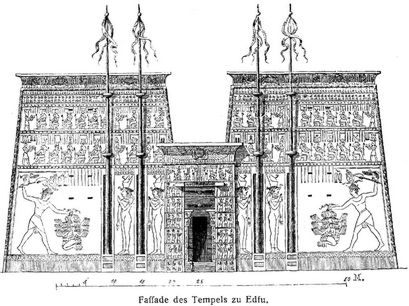 Fassade des Tempels zu Edfu.