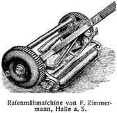 Rasenmähmaschine von F. Zimmermann, Halle a. S.