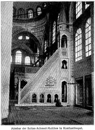 Mimbar der Sultan-Achmed-Moschee in Konstantinopel.